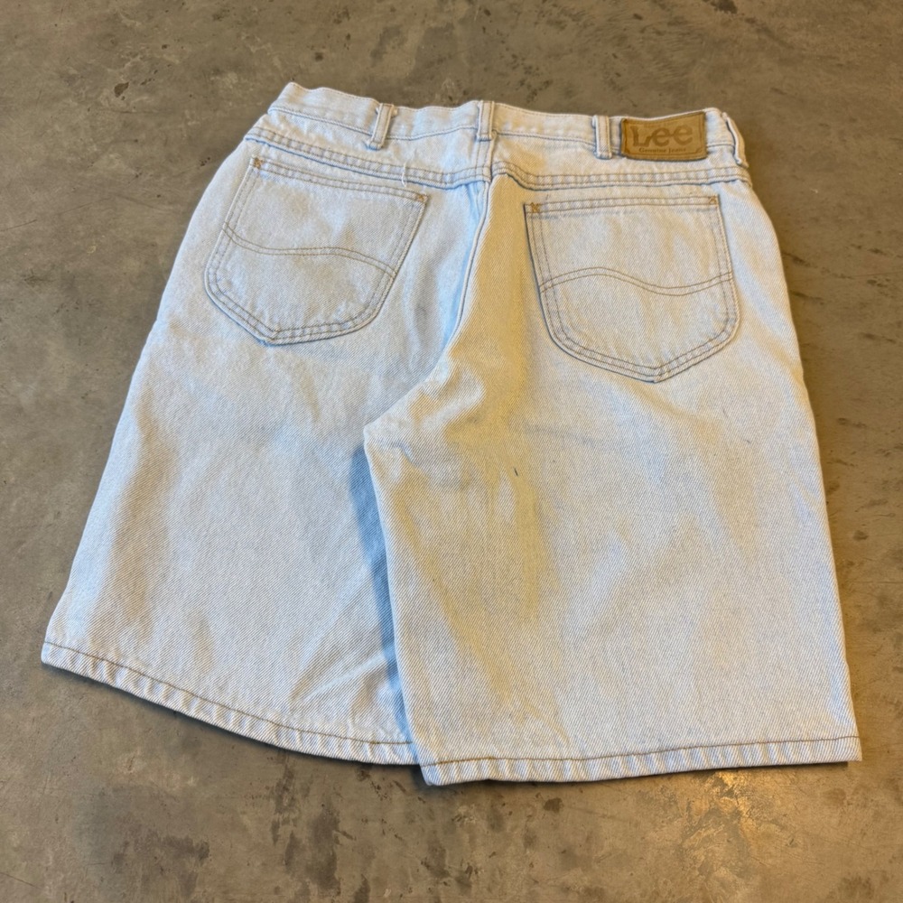 Lee Genuine Jeans Mens Light Wash Denim Shorts 30x12 Vintage Style 1035